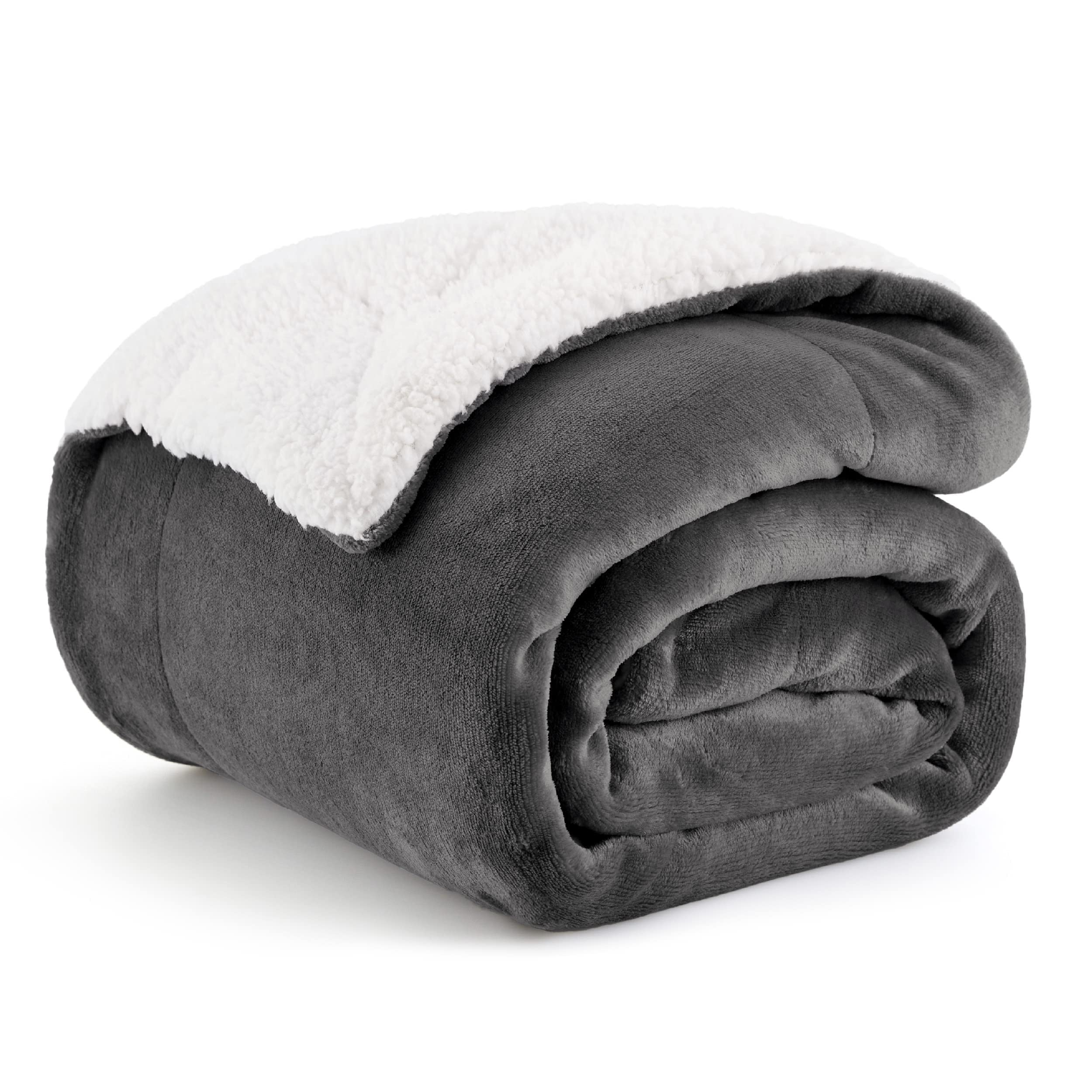 Photo 1 of Bedsure GentleSoft Sherpa Fleece Throw Blanket for Couch, Non-Heated, Thick and Warm Throw for Women and Men, Soft Fuzzy Plush Car Chair Blanket for Winter, Charcoal, 50x60 Inches