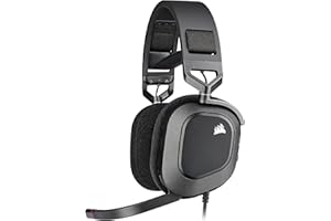 Corsair HS80 RGB USB Premium Gaming Headset with Dolby Audio 7.1 Surround Sound (Broadcast-Grade Omni-Directional Microphone, Memory Foam Earpads, High-Fidelity Sound, Durable Construction) Carbon
