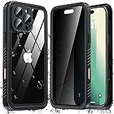 ANTSHARE for iPhone 16 Pro Max Case Waterproof, [Anti Spy] Privacy Screen Protector for iPhone 16 Pro Max, [IP68 Under Water] Heavy Duty Full-Body Shockproof Phone Case, Black
