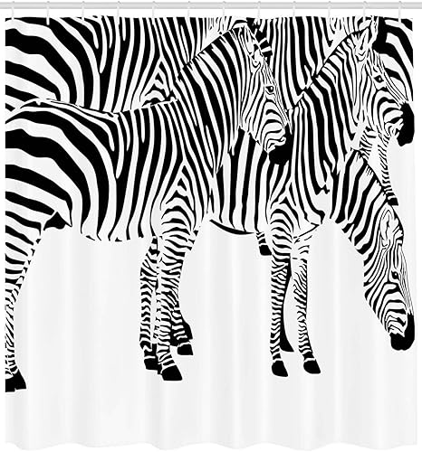 Amazon Com Ambesonne Safari Shower Curtain Zebras African