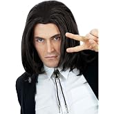 ALLAURA Compatible with John Wick Wig &ndash; Black Hitman Wig for Men, Tieable into Ponytail &ndash; Assassin, Keanu, Vincent Vega, Farquaad, Vampire Cosplay &ndash; 90s Action Movie Halloween Costume Hairpiece
