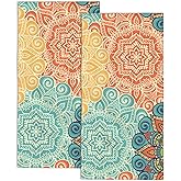 2 Pack Hand Towels for Bath, Vintage Mandala Flowers Decorative Towels Highly Absorbent Soft Towels for Bathroom Beach Kitchen Spa Gym Face Towel 14x28 Inch