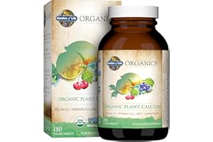 Garden of Life Calcium Supplement with Magnesium & Organic Vitamin D3 K2, Made from Whole Foods, Gluten-Free, 180 Count