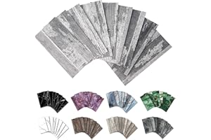 URCOLOR 32-Piece Peel and Stick Backsplash Wall Tile, 4"x 8" PVC Distressed Rustic Gray Wood Stick on Tiles for Kitchen, Bathroom, Laundry Room, Camper, Fireplace