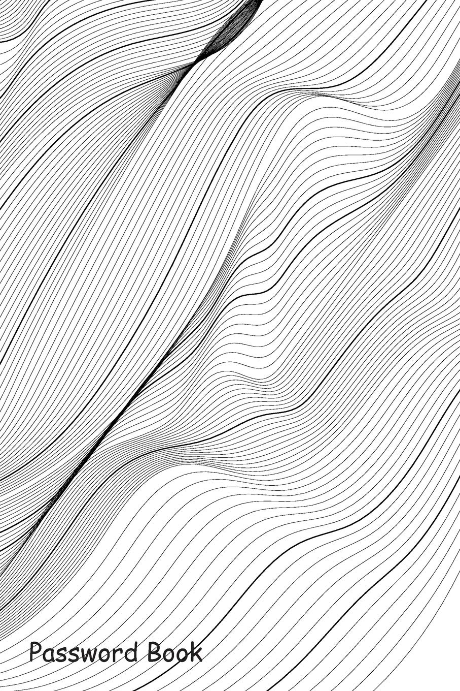 Password Book: Include Alphabetical Index With Monochrome Abstract Contour