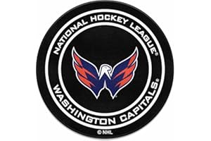 FANMATS 10561 Washington Capitals Hockey Puck Shaped Rug - 27in. Diameter, Hockey Puck Design, Sports Fan Accent Rug - "Capitals" Logo