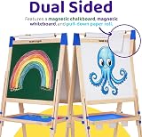 Blue Squid Art Easel for Kids 3‑in‑1 Double Sided Magnetic Chalkboard & view 2