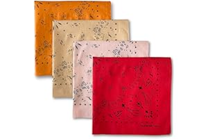 The Peacock Crew Premium Soft Cotton Designer Bandanas Pack for Men and Women 22 x 22 inches