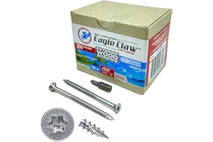 ALLEN'S TRADING CO. EAGLE CLAW FASTENERS #10 x 3 Inch Stainless Steel Deck Screws 3 Inch 100 Pieces | T25 Star Torx Drive Exterior Stainless Steel Wood Screws | 1 x Driver Included | High Corrosion Resistance Eagle Claw Fasteners