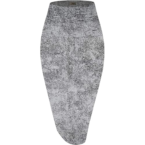 H&C Womens Premium Nylon Ponte Stretch Office Pencil Skirt Made Below Knee Made in The USA