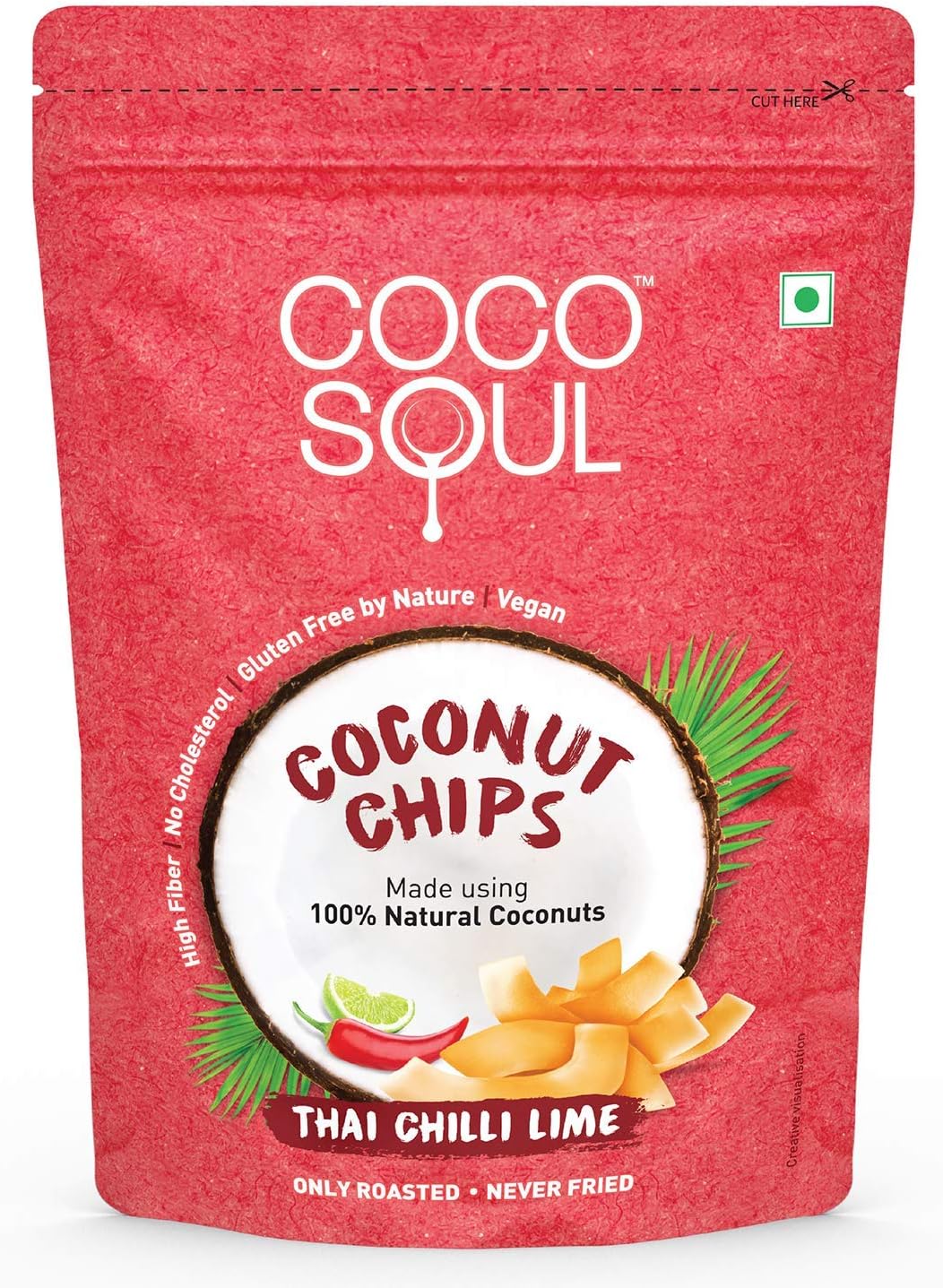 Coco Soul Coconut Chips, Thai Chilli Lime, 33g