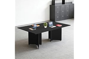 Modular Conference Table, Expandable Meeting Table for Office, Large Office Desk for 4-12 People, Modern Rectangular Work Tab