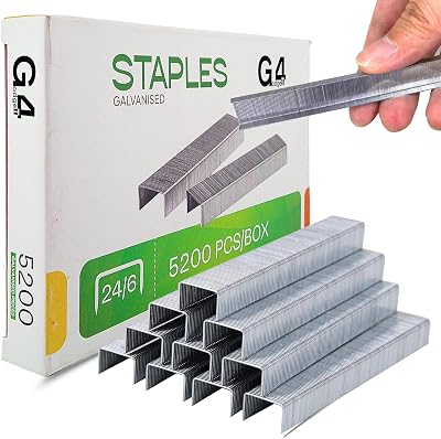 G4Gadget 5200 x 24/6 No 16 Staples 12mm 30 Sheet Capacity 5200/Box