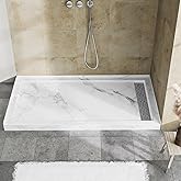 MORVANO 60 x 32 Shower Base with Single Threshold Rectangular Right Drain Location Shower Base,Shower Pan With Stainess Steel