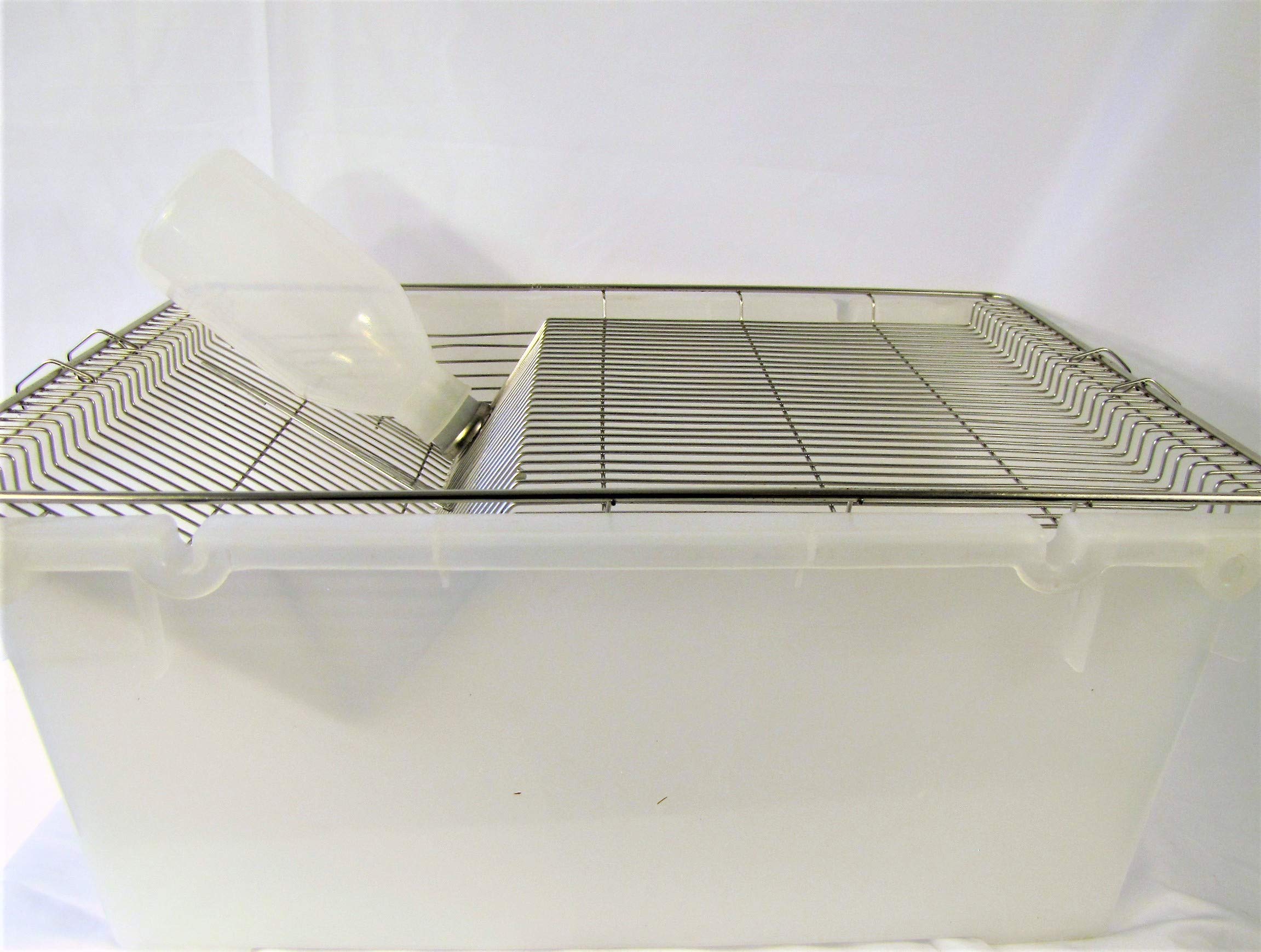 Lab Mouse Rat Rodent Cage & Water Drinking Bottle (Large Cage 17"x12"x8