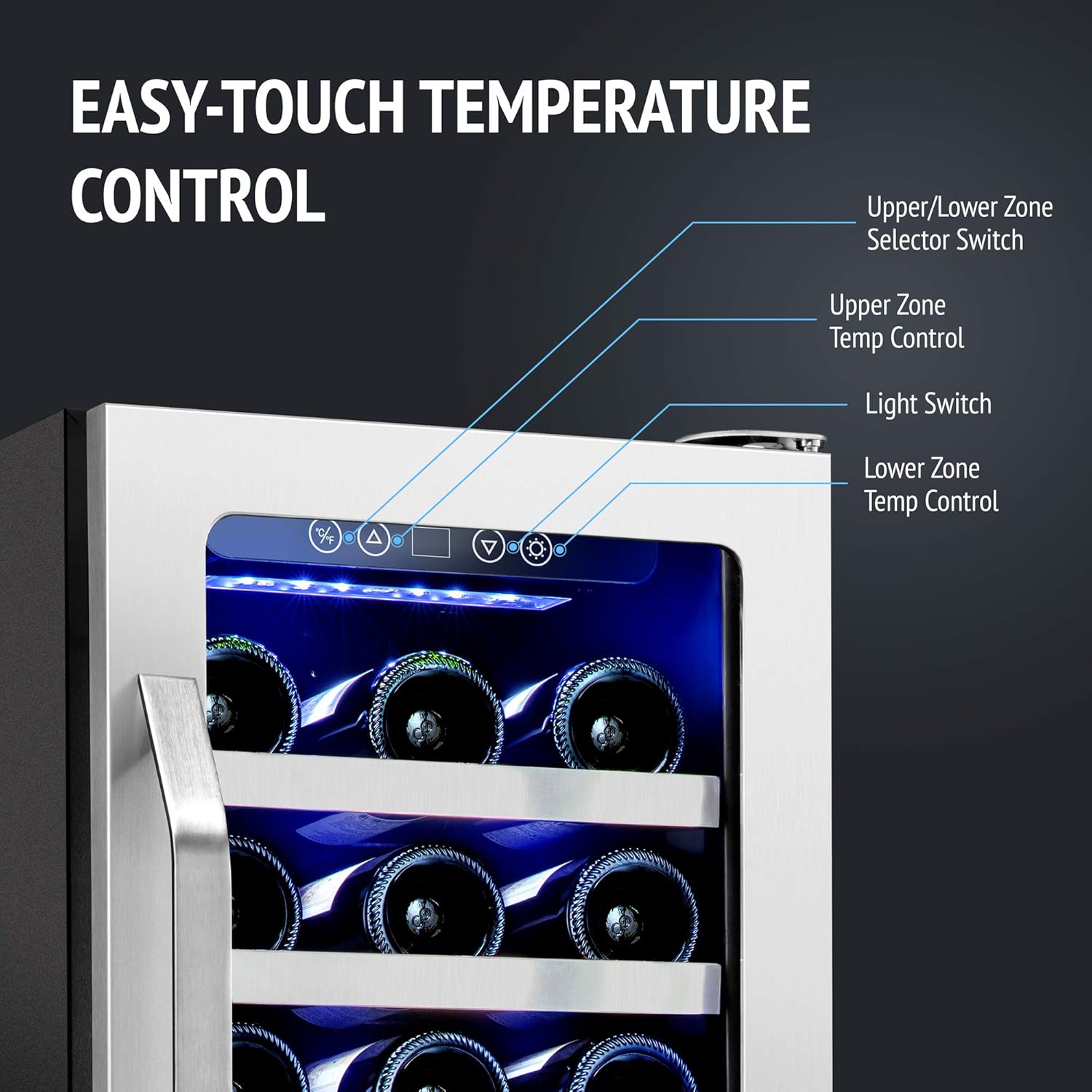 Uv Glass Stainless Steel Accents Interior Light Cellar Temperature Control 40 66 F Refrigerator Ivation 31 Bottle Wine Cooler Quiet Operation 15 Built In Compressor Fridge Touch Button Lcd Freestanding Wine Cellars Wine Cellars Migalio Com
