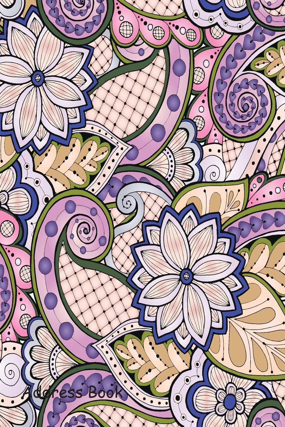 Address Book: Include Alphabetical Index With Floral background design cover