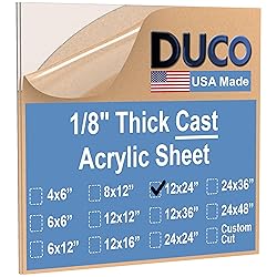 Duco Clear Acrylic Sheets 1/8" Thick 12" x