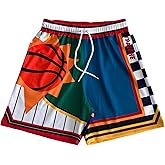TPAZGHE Men Basketball Shorts Graphic Mesh Drawstring Retro Sport Workout Gym Running Athletic Shorts