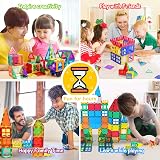 obakaer 100PCS Magnetic Tiles Building Blocks with 2 Cars STEM Learning view 3