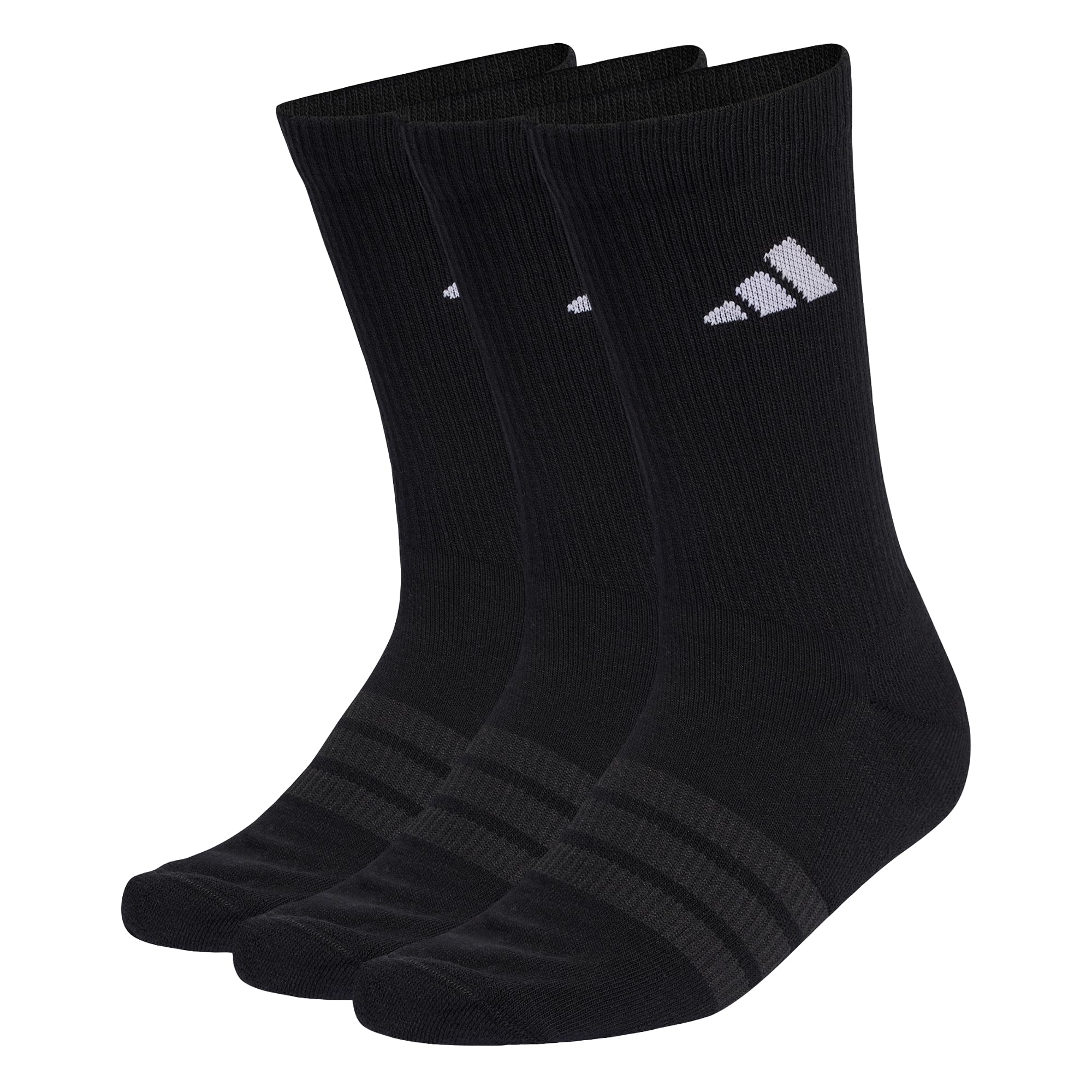 adidas Unisex Cushioned Sportswear Crew Socks 3 Pair Pack, black/black/white, 40-42 5
