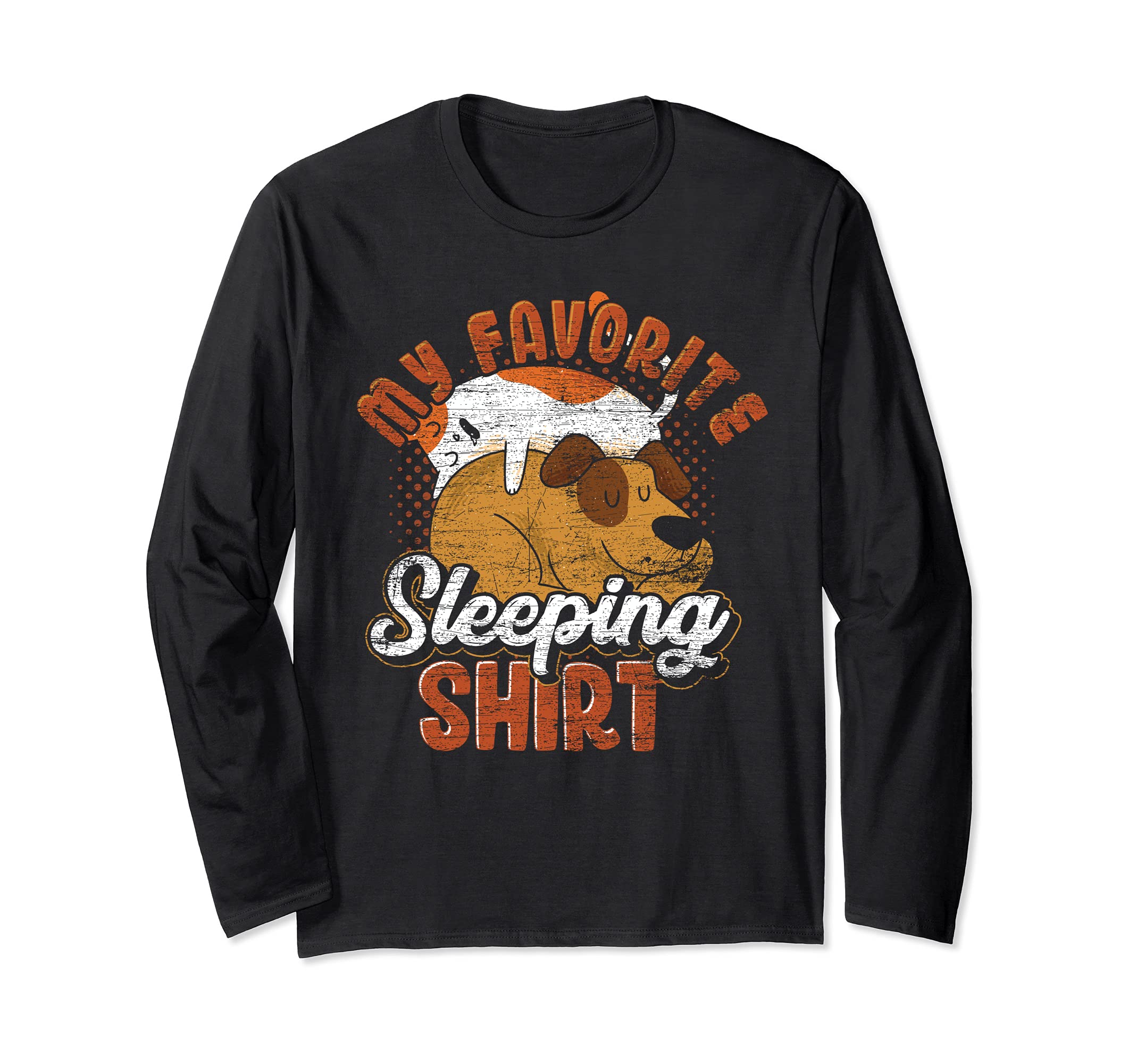 My Favorite Sleeping Shirt Cute Animal Dog Cat Sleeping Long Sleeve T-Shirt