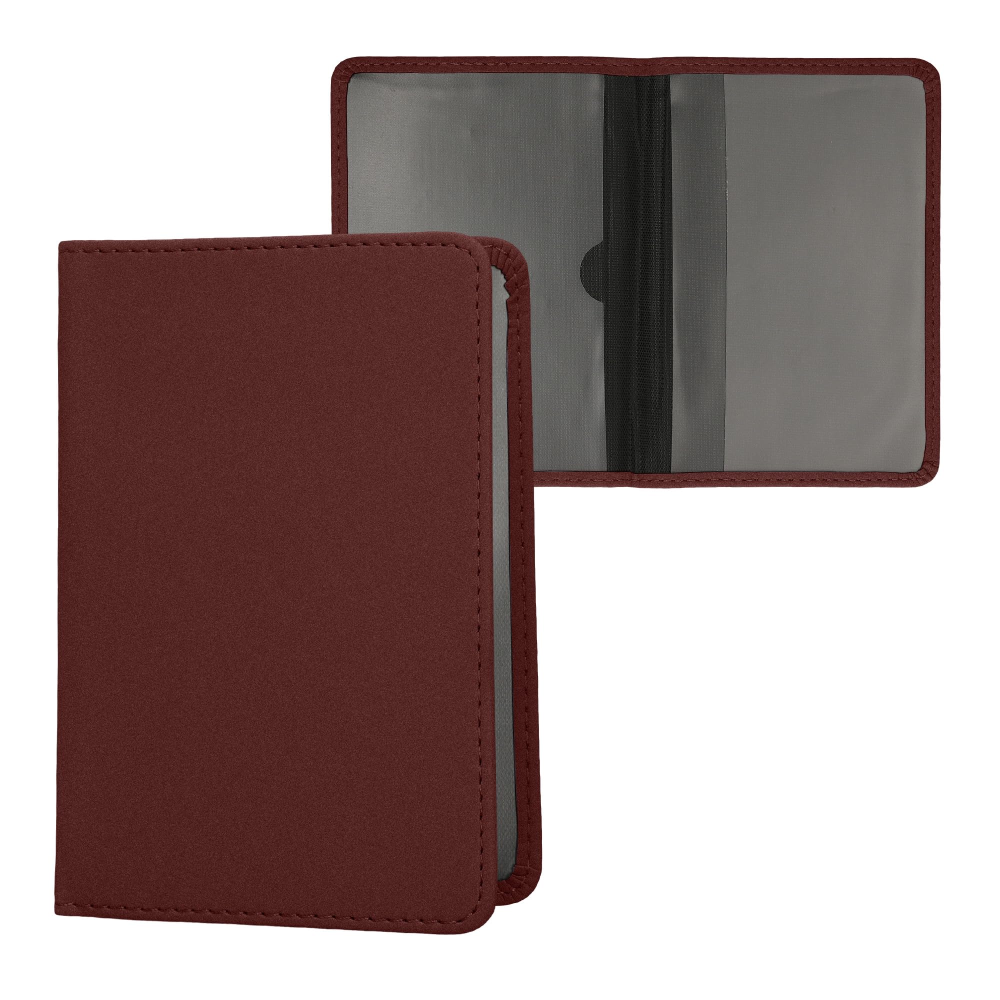 kwmobile Registration and Insurance Holder - Car Document Holder for Vehicle Documents and Cards - PU Leather - Berry