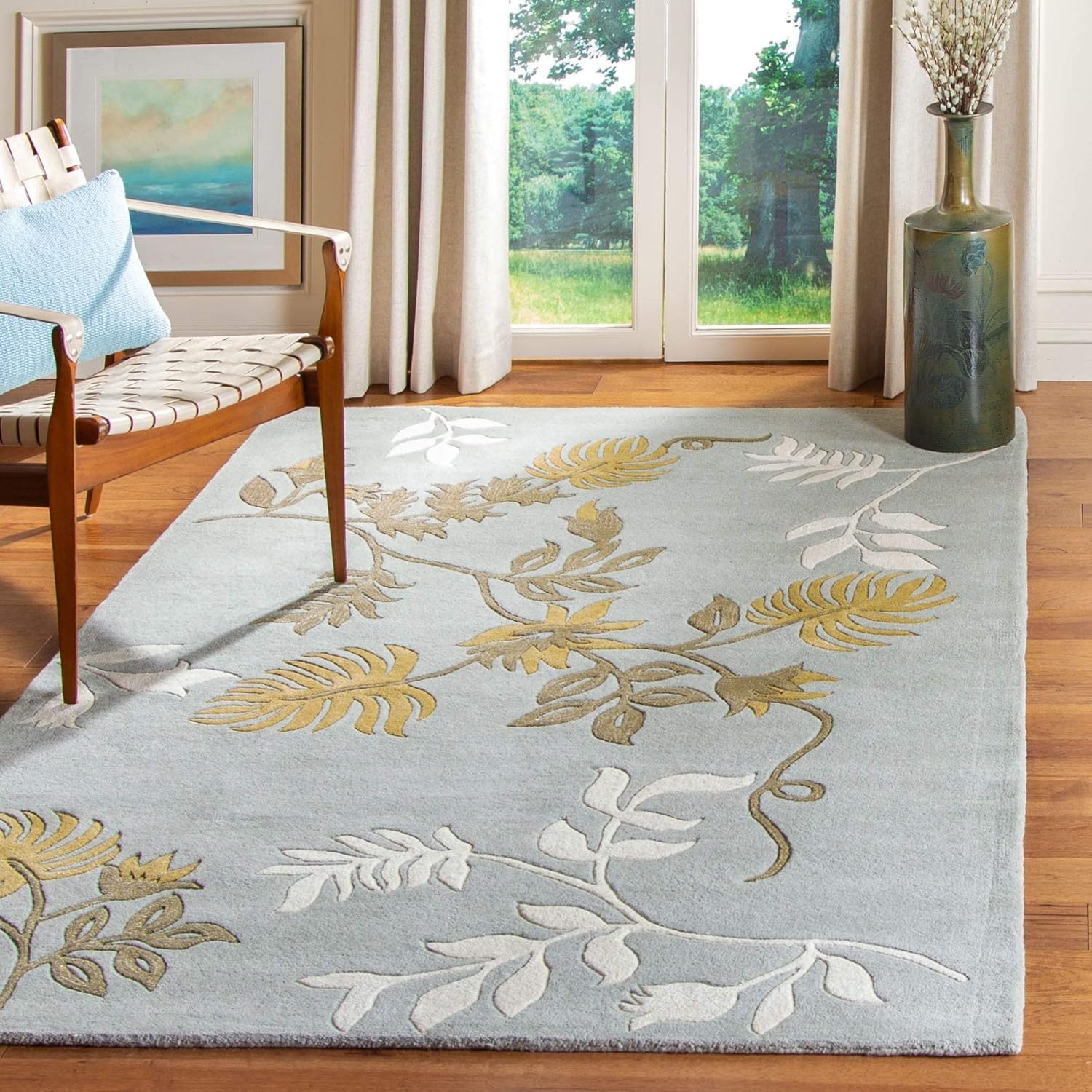 Buy Carpet Campus Bright Feature a Medley of Light Green Gold & Ivory