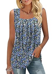 KTILG Sleeveless Long Flowy Tank Tops for Women to