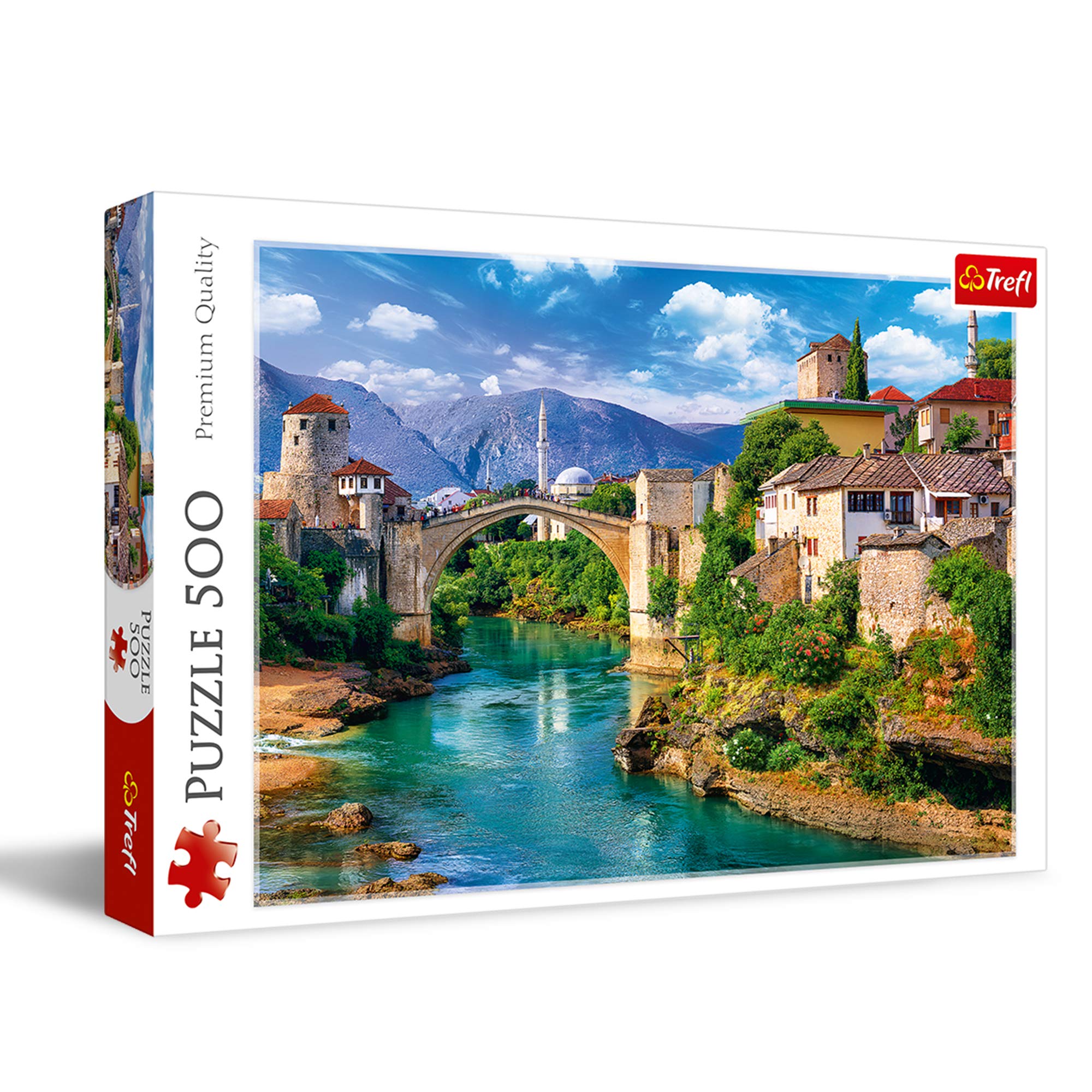 Trefl, Old Bridge in Mostar, Bosnia and Herzegovina, 500 Pieces, Premium Quality, for Adults and Children from 10 Years, Coloured
