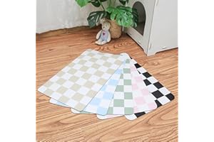Ralxion Checkered Dog Feeding Mat, Absorbent Mats for Dog Food and Water Bowl, Dispenser, Retro Aesthetic Khaki Beige Checkerboard Pet Placemat for Dogs, Cats, Puppy Accessories, 12" X 19”