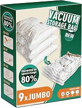 STORAGE MASTER Jumbo Space Saver Bags Pack of 9 Reusable Vacuum Bags