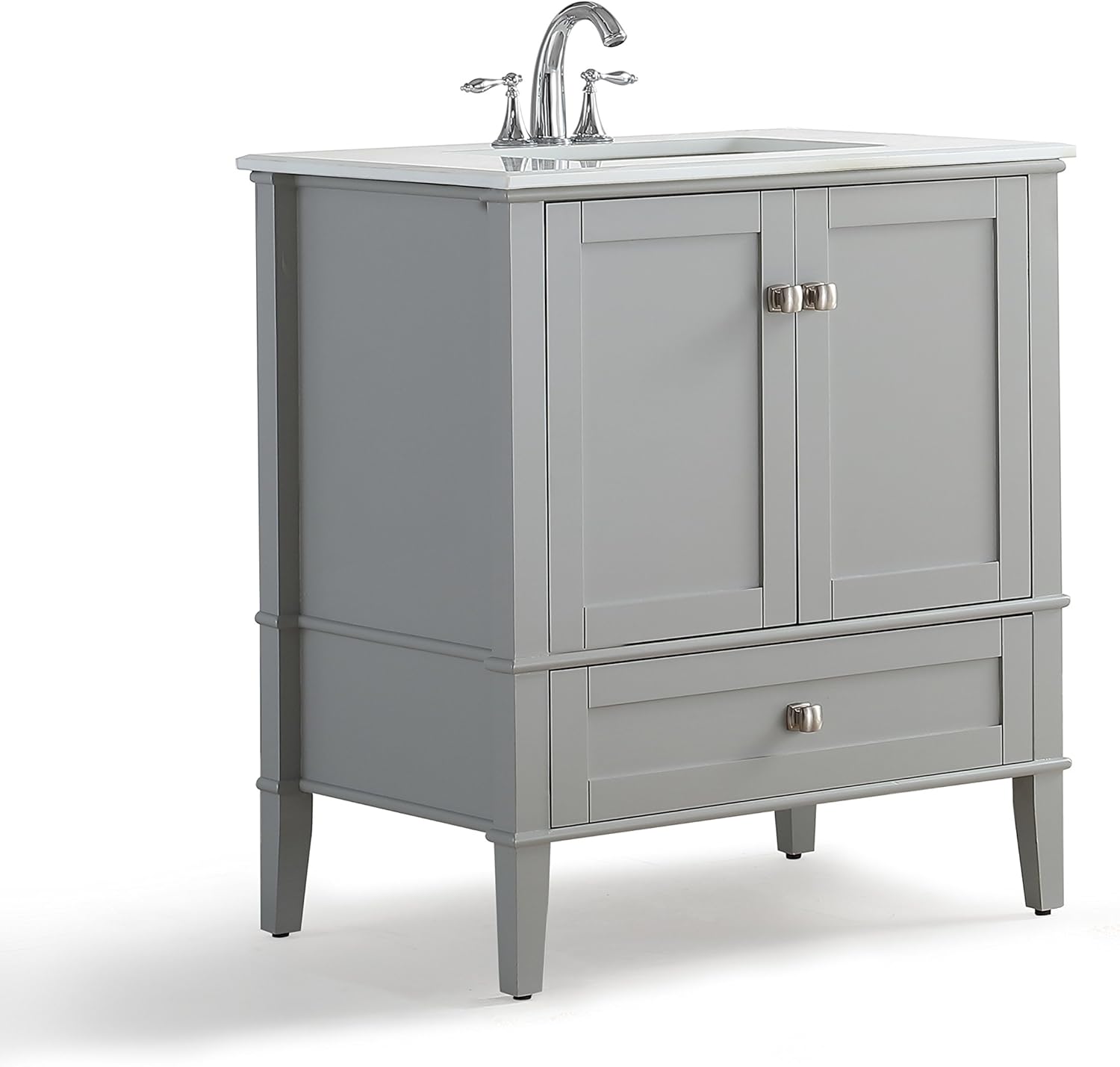 Simpli Home Chelsea 30 Inch Bath Vanity With White Quartz Marble Top Simpli Home Chelsea 30 Inch Bath Vanity With White Quartz Marble Top