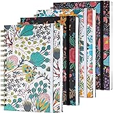 Spiral Notebook, 4 Pack A5 Lined Journal for Women, Hardcover Spiral Journal with 2 Pockets, College Ruled Notebooks, Cute Notebook for Office, School Supplies, Gifts (160 Pages, 6.3" x 8.46")