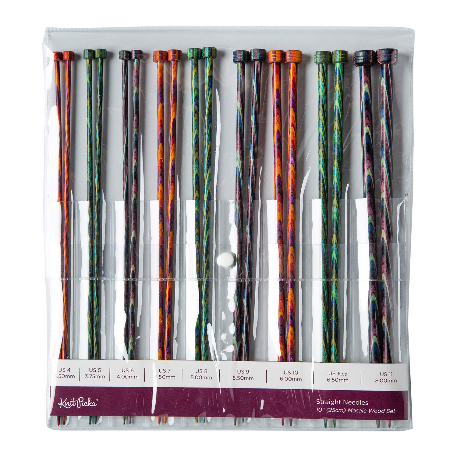 Knit Picks Straight Single Point Wood Knitting Needle Set US 4-11 (Mosaic 10