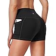 Women's High Waist Yoga Shorts with Side Pockets Tummy Control Running Gym Workout Biker Shorts for Women 8" /3"