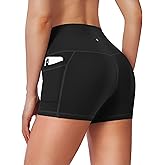 Soothfeel Women's High Waist Yoga Shorts with Side Pockets Tummy Control Running Gym Workout Biker Shorts for Women 5" /3"