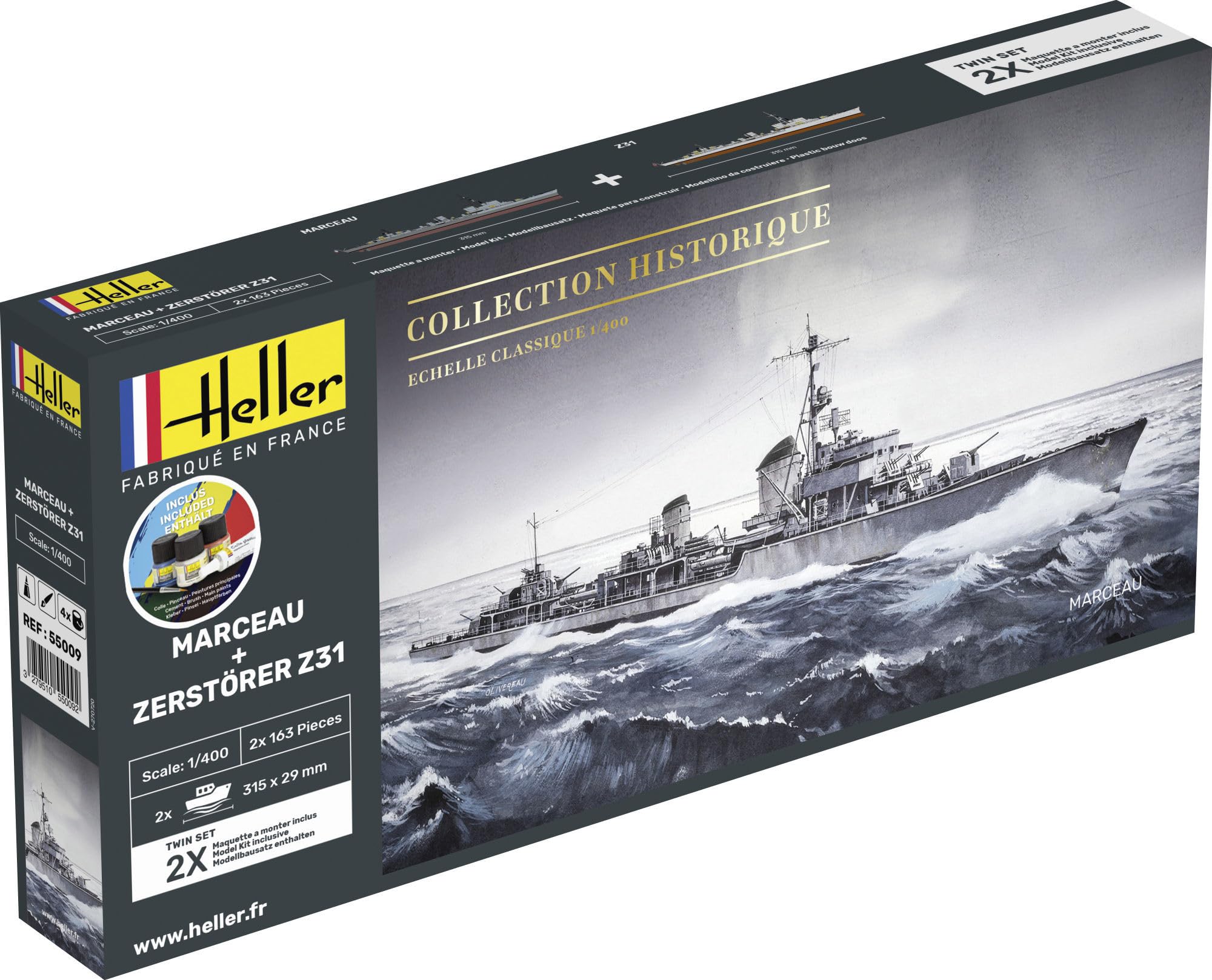 Heller 1:400 - Marceau & Zerstorer Z31 Starter Kit