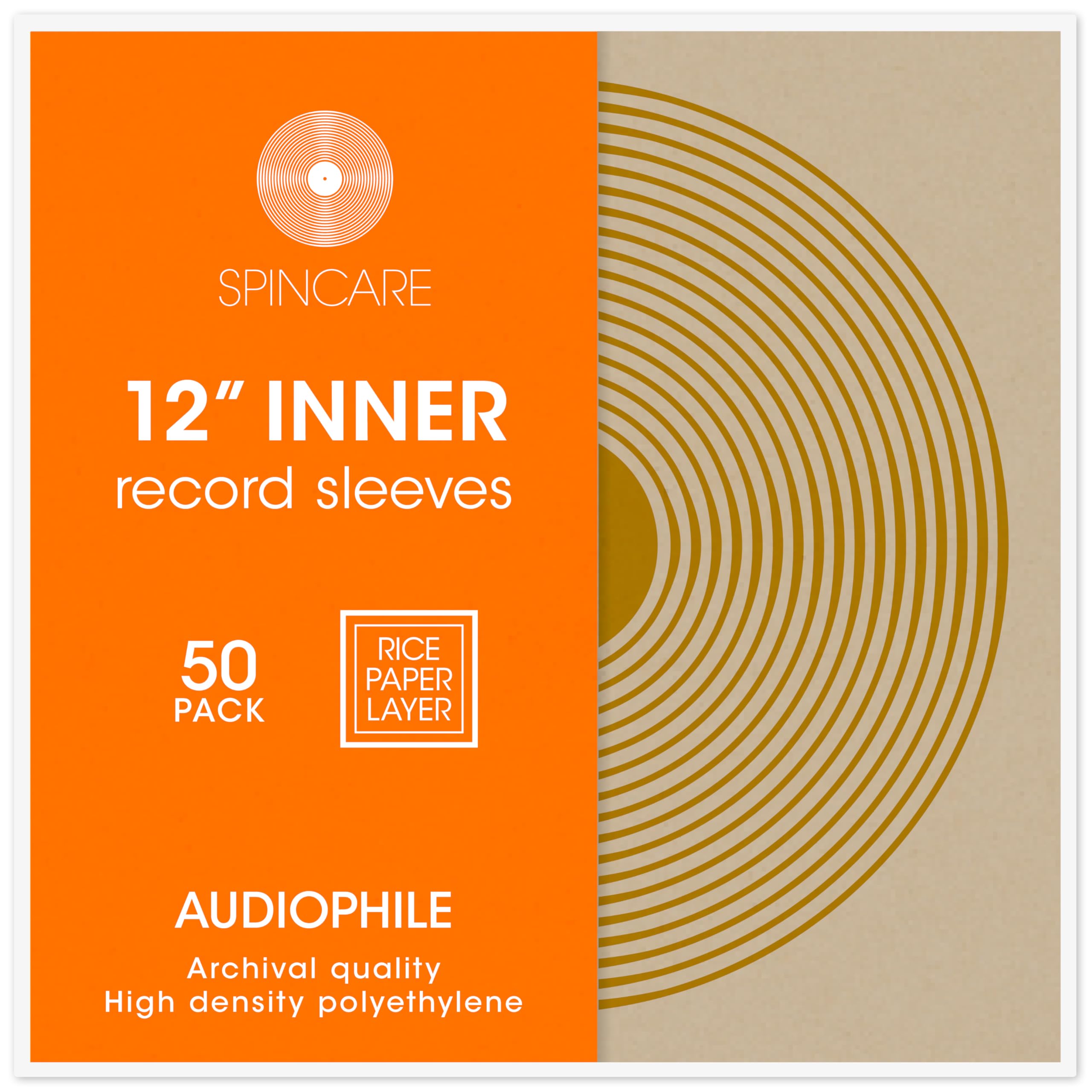 50x 12 Inch Anti Static Inner Vinyl Record Sleeves | Audiophile Poly Lined Plastic Protective Album LP Sleeve | Replaces Paper Sleeves & Fits Inside Cardboard Inners | Archival Quality Triple Ply