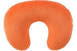QUENESS Nursing Pillow Cover Breastfeeding Pillow Cases Minky Dot Slipcover (Orange)