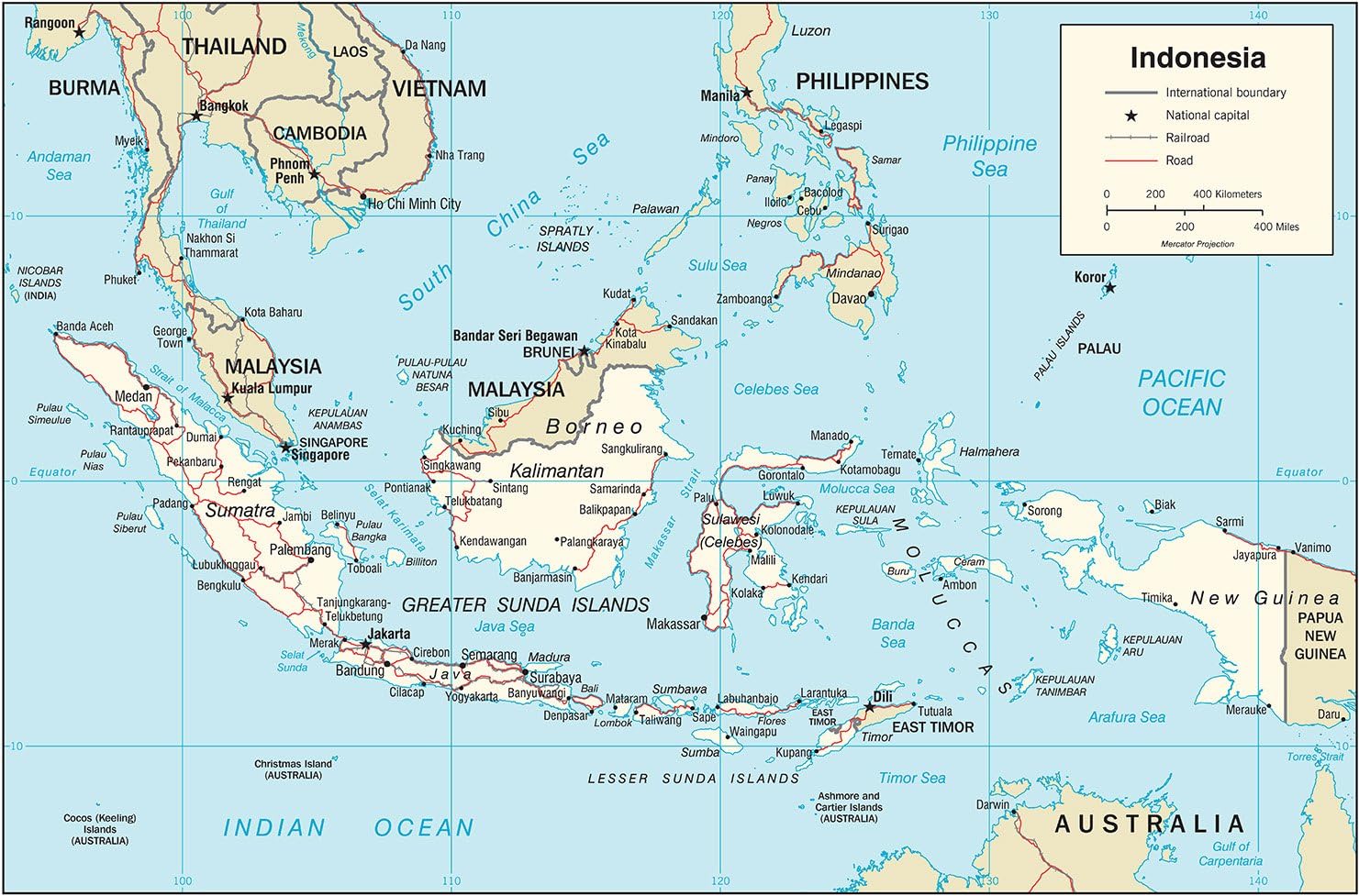 "Map Poster - Indonesia Transportation Map 9"" x 13"""