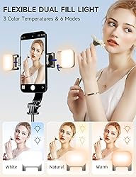 45" Selfie Stick Tripod with 2 Lights, Extendable 5