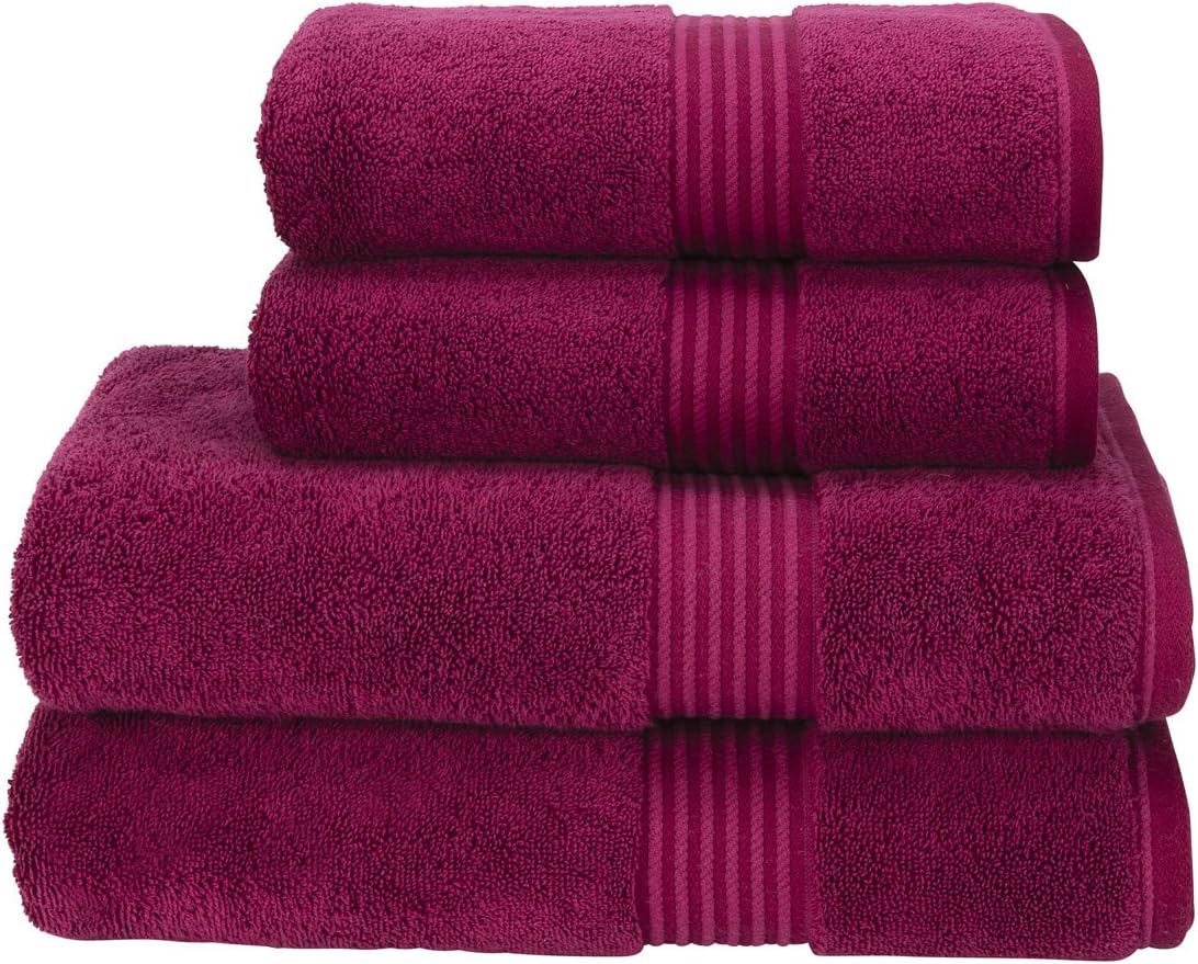 ChristySupreme Hygro Bathroom Towels 650 gsm 100% Cotton Exceptionally absorbent (Bath Towel 75cm x 137cm, Raspberry (Red))