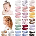 40 PCS Cute Toddler Snap Hair Clips with Flower Patterns - 1.5" Mini Hair Barrettes and Accessories for Baby Girls, Infants, Toddlers