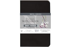 Stillman & Birn Nova Series Grey Softcover Sketchbook, 5.5" x 8.5", 150 GSM (Heavyweight), Grey Paper, Medium Grain Surface