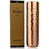 Kosdeg Copper Water Bottle - 16oz Hammered Vintage Modern Design - An Ayurvedic Pure Copper Vessel For Drinking - Drink More Water, Lower Your Sugar Intake And Enjoy The Health Benefits Immediately