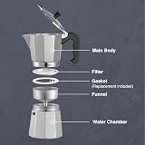 VonShef Stovetop Coffee Maker 9 Cup Aluminium Moka Pot 450ml view 4