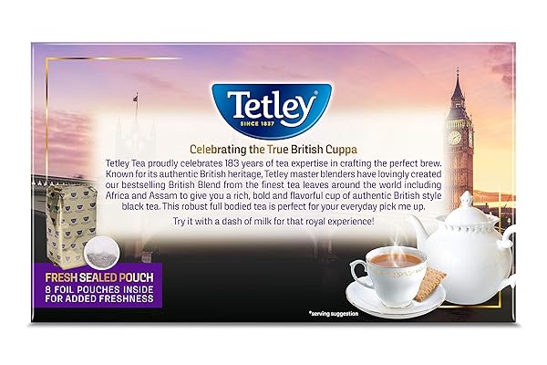 TETLEY BRITISH BLEND PREMIUM BLACK TEA, 320 TEA BAGS, RAINFOREST ALLIANCE CERTIFIED