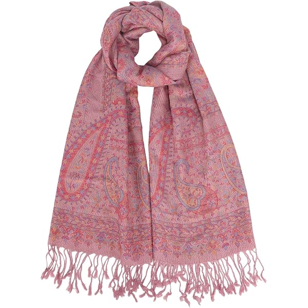 Lorenzo Cana Pashmina - Bufandas Pañuelo Para Mujer (90% Algodón, 10% Lana, 70 X 180 Cm), Rojo Naranja Amarillo Verde, 70 X 180 Cm