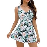 one Piece Swimsuit Women Vintage Bathing Suits Slimming Tummy Control Swimdress Skirt Swim Dress